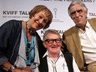 Vojtch Jasn, Drahomra Hofmanov a Pavel Pavlovsk na setkn s novini k...