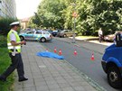 Smrtelná nehoda se stala v ulici Polní v Hradci Králové. (8. 7. 2013)