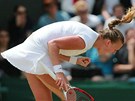POJ! Petra Kvitová se nkolikrát v prbhu v osmifinále Wimbledonu proti Carle