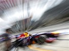Sebastian Vettel s vozem Red Bull v tréninku Velké ceny Nmecka formule 1.
