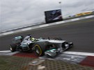 Nico Rosberg s vozem Mercedes v tréninku Velké ceny Nmecka formule 1.