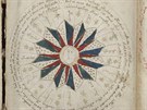 Dvojstrana z Voynichova rukopisu. z astrologick sekce