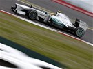 Lewis Hamilton z Mercedesu pi tréninku na Velkou cenu Nmecka.