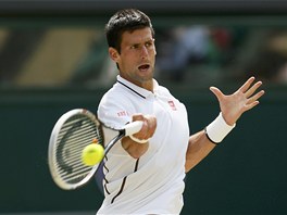 FORHEND. Novak Djokovi v semifinle Wimbledonu proti Argentinci del Potrovi.