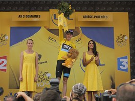 TE JSEM LÍDR JÁ! Christopher Froome se raduje z vítzství v osmé etap Tour de...