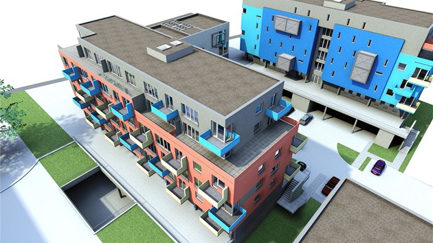 Některé byty budou mít vlastní terasy či balkony. V suterénu pak obyvatelé budou mít i privátní parkovací plochy.