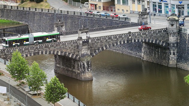 Stolet Wilsonv most v centru Plzn ek oprava.