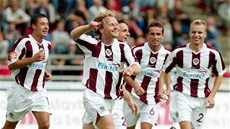 Fotbalisté AC Sparta Praha pi utkání proti Plzni (7. srpna 2005)