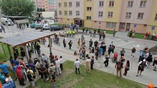 Protiromské protesty perostly v sobotu v eských Budjovicích ve sráky s...