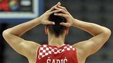 Chorvatský basketbalista Dario Šarič po nepovedené akci.