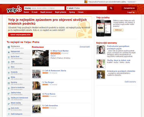Yelp.cz byl v etin sputn o plnoci z 10. na 11. ervence.