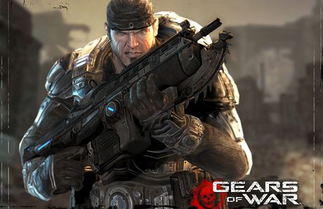 Gears of War: hlavn hrdina Marcus Fenix s pukou Lancer