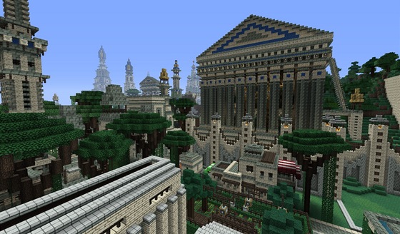 Lidová tvorba ve hře Minecraft zpracovává řadu historických i futuristických prostředí.