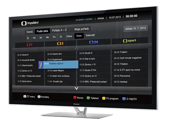 Prohledávání iVysílání podle data v nabídce HbbTV od eské televize