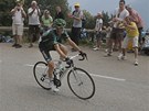 V ÚNIKU. Pierre Rolland bhem 19. etapy Tour de France ujel pelotonu,