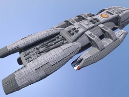 Z více ne 4 milion kostiek byla postavena vesmírná válená lo Battlestar...