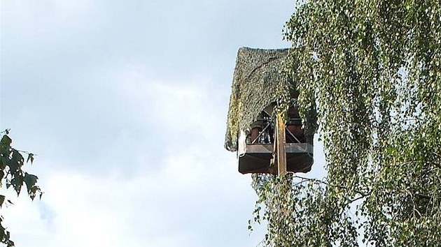 Bohumil Mášek vyfotografoval krmení čápů na hnízdě v Dlouhém Újezdu na Tachovsku. Kvůli unikátním záběrům se na dlouhé hodiny schoval v maskovaném úkrytu na plošině v devatenáctimetrové výšce.  
