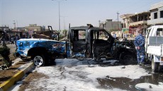 Následky atentátu v iráckém Kirkúku (14. ervence 2013)