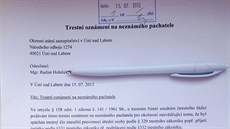 Trestní oznámení podal Radim Holeek v pondlí na okresní státní zastupitelství.