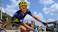Španělský cyklista Alberto Contador ve sjezdu z Col de Manse