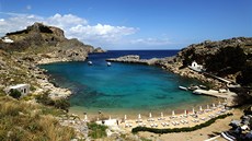 2. Rhodos, jihovýchodní ást u msta Lindos, malá romantická plá v Zátoce...