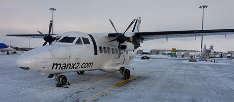 Letadlo L-410 brnnské spolenosti Van Air Europe na ostrov Man.