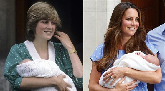 Princezna Diana a vévodkyn Kate pi odchodu z porodnice (1982 a 2013)