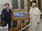 Frantiek pi setkání s brazilskou prezidentkou dostal obraz Rio de Janeira...