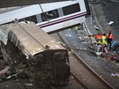 Následky nehody vlaku u Santiaga de Compostela (24. ervence 2013)
