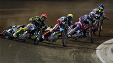 Mistrovství sv�ta na ploché dráze v Praze. Zleva: Darcy Ward, Kenneth Bjerre,