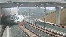 Kamera zachytila nehodu vlaku ve �pan�lsku