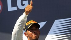 POPRVÉ. Britský pilot Lewis Hamilton se dokal prvního vítzství s vozem