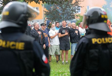 Protiromská demonstrace se v eských Budjovicích uskutenila u na konci ervence.
