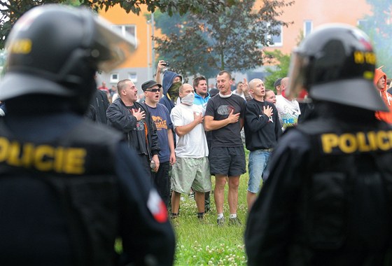 Protiromská demonstrace se v Českých Budějovicích uskutečnila už na konci července.