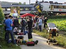 Záchranái oetují zranné nedaleko místa sráky vlak ve výcarsku. (29.
