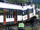 Nedaleko výcarského Bernu se strazily dva vlaky. (29. ervence 2013)
