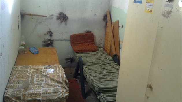 Policie pomhala vyklidit obydl bezdomovc v Nchod v bval Tepn (26.7.2013).