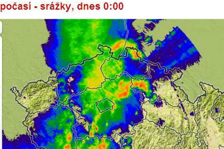 Srkov mapa ukazuje, jak v noci z ter na stedu 7. srpna postupovalo...