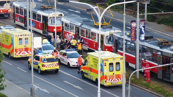 Nehoda tramvají ve Vrovicích