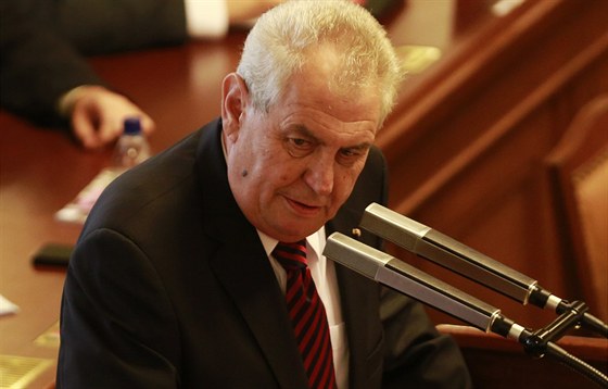 Prezident Miloš Zeman při projevu v poslanecké sněmovně ve středu 7. srpna před...
