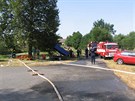 U Mirotic na Písecku bojovali hasii v nedli odpoledne s rozsáhlým poárem...