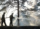 S velkým suchem museli na Vyso�in� v �ervenci bojovat také zem�d�lci a hasi�i.