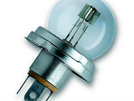 Žárovka R2 - jedna z historicky prvních "biluxových", tj. dvouvláknových žárovek