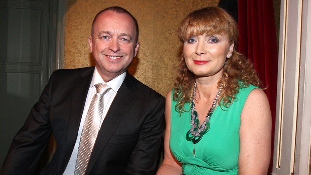 Karel Vo��ek a Jitka Obzinov� na slavnostn�m p�ed�v�n� Cen T�T� (29. dubna 2013)