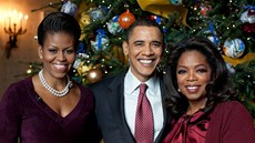 Michelle a Barack Obamovi a Oprah Winfreyová