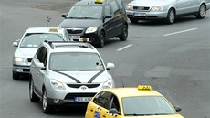 Do smutení kolony se zapojilo zhruba 40 taxiká.