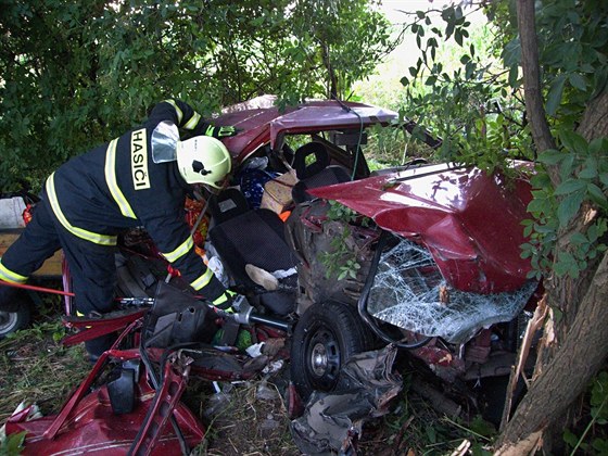 Pi váné dopravní nehod u Holubic se zranilo pt lidí.