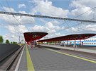 Vizualizace nové stanice Praha-Hostiva