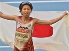 TETÍ MÍSTO DOBRÉ, NE? Japonská bkyn Kayoko Fukushiová dobhla v enském...