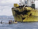 Obyvatelé Filipín na míst sráky dvou lodí (17. srpna 2013)